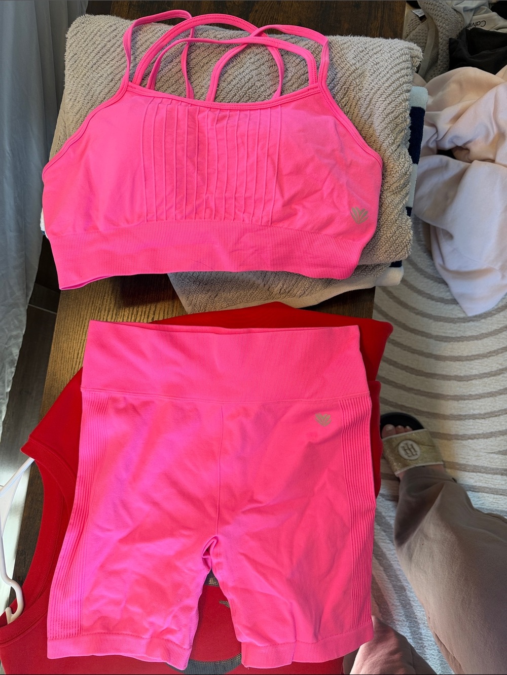 Forever 21 Hot Pink Athletic Shorts Set